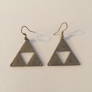 Handmade Dangling Holed Triangle Earrings